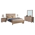4 Pcs Bedroom Suite in Acacia Timber Slat Queen Oak Bed, Table & Dresser