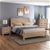 4 Pcs Bedroom Suite in Acacia Timber Slat King Oak Bed, Table & Tallboy