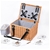 Vibes Hunter 4 Person Natural Wicker Picnic Basket Set with Carry Straps