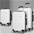 Wanderlite 3pcs Luggage Trolley Set Travel Suitcase TSA Hard Case White