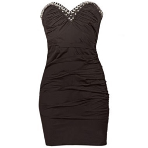Lipsy Beaded Ruched Bandeau Dress