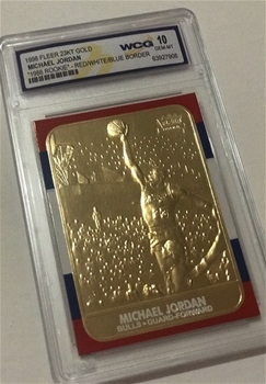 Michael Jordan 23KT Gold card card serial number 16926 Graded WCG Gem-Mint