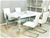 6 Seater Gloss Top Dining Table w Stainless Steel Legs