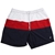 NAUTICA Men's Triblock Swim Shorts, Size XL, Nylon/ Polyester, White/Red/Na