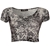 Get the Label Womens Lace Print Crop Top