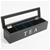 UniGift 5 Compartment Wood Tea Storage Box: Black