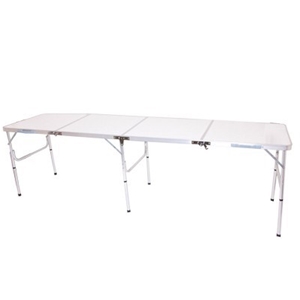 Portable Folding Table, White and Grey, 