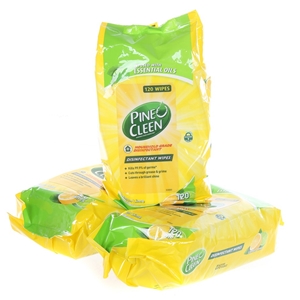 6 x PINE CLEEN 90pk Disinfectant Wipes, 