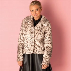 QED LONDON Women's Snow Leopard Fur Jack