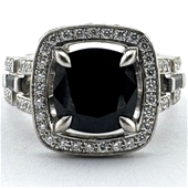18ct White Gold 4.83ct Sapphire  0.52ct Diamond Ring