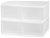 Pack of 4 x IRIS 17 Quart Stacking Drawer, White. NB: 2x Containers Are Dir