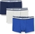 2 x GANT Men's 3pk Basic Trunks, Size S, Cotton/ Elastane, Blue/Navy/Grey.