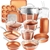 GOTHAM Steel Hammered Copper Collection, 20 Piece Premium Cookware & Bakewa