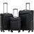 TOSCA Flight Softside Luggage 3 Piece Set, Black / Grey, Large: 78cm, Mediu