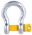 4 x Bow Shackles, WLL 4.7T, Screw Pin Type, Grade S. Yellow Pin. Buyers No