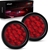 2 Pairs of NILIGHT 4" Round Red LED Trailer Tail Lights w/Surface Mount Gro