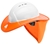 12 x SNAP BRIM Rigid Hard Hat Sunshades with Cotton Drill Neck Flap, Orange