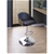 BAYSIDE FURNISHINGS Gas Lift Leather Barstool.Color: Black/Brown/Silver