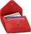 OTTO ANGELINO Unisex Coin/Card Organizer w/ RFID Blocking, Leather, Red, OT