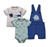 2 x 3pc PEKKLE Infant's Set, Size 9M, Incl: Overall, Bodysuit & Tee, Dino.