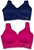 PUMA Womens Sports Bra, 2-Pack Pink/Blue, Size XL.