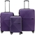 TOSCA Huston 3pc Hardside Luggage Suitcase Set, Purple. NB: Has been used,