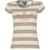 Adidas Originals Womens Rhinestone Logo Striped T-Shirt