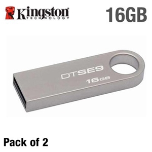 2-Pack Metal 16GB Kingston DataTraveler 