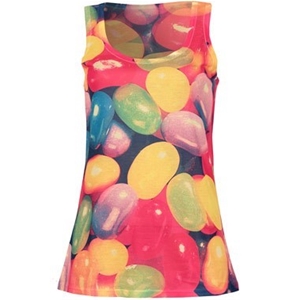 Brave Soul Womens Jellybean Print Vest T