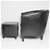 Home Couture Tub Chair & Ottoman - Black