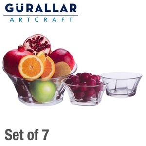 Set of 7 Glass Bowls (6 x 284mL, and 1 x