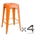 4x Replica Tolix Bar Stool 66cm - Orange