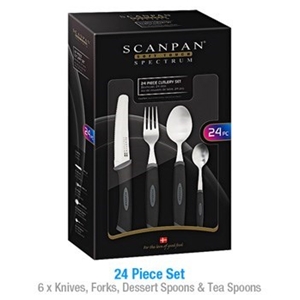 Scanpan Spectrum 24pc Black/Grey Cutlery