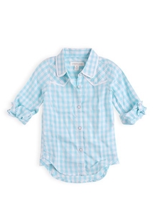 Pumpkin Patch Girl's Gingham Piped Shirt
