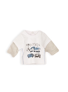 Pumpkin Patch Teddy Print Tee With Doubl