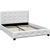 Queen PU Faux Leather Wooden Bed Frame Pure White w/ Slat Base