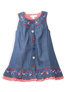 Pumpkin Patch Girl's Embroidery Denim Dr