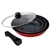5 pcs Set Ceramic Marble Stone Coated Non Stick Fry Pan Red