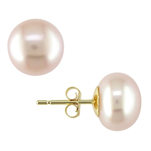 9-10mm Pink Freshwater Pearl Earrings in
