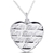 White Diamond Heart Pendant Sterling Silver