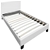 Modern King Single PU Leather Wooden Bed Frame w/ Slat Base Pure White