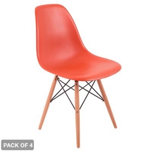 4 x Eames DSW Replica Chairs - Orange