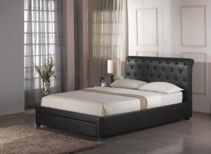Luxury PU Leather Queen Bed Frame with 1