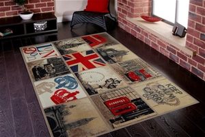 World Pictures London Squares Rug 220 x 