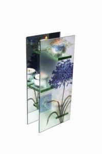 Blue Flower Glass Tealight Holder - Trip