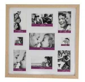 Natural Wooden Collage 9 Photo Frames