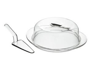 Chrome Cake Dish with Dome & Slicer