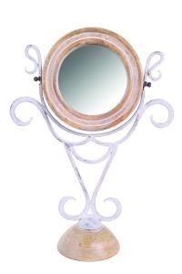 Mirror w/Stand - White Natural