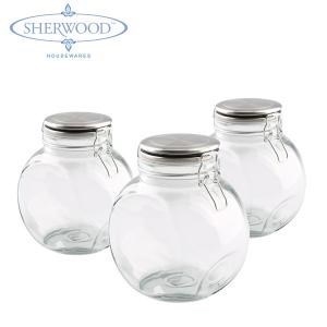 3 Piece Glass Jar Set With Metal Lid - 2