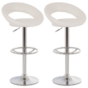 Set of 2 Piza Faux Leather Bar Stool - W